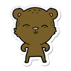 sticker of a happy cartoon bear