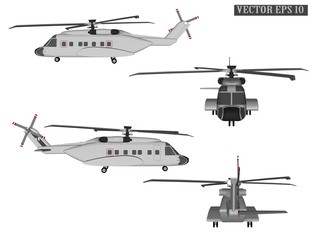 Fototapeta na wymiar helicopter isolated on white background