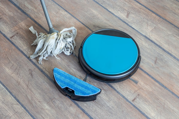 Robot vacuum cleaner with mopping functionality