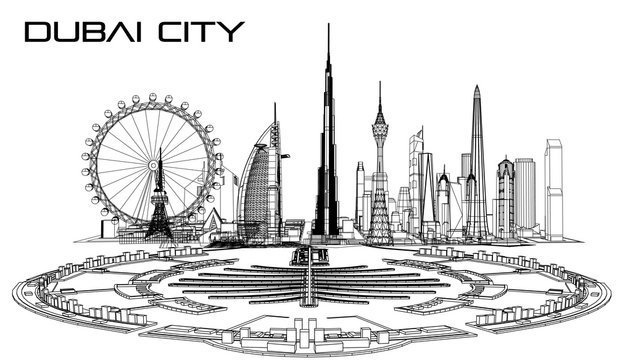 Uae Skyline Sketch Images  Browse 533 Stock Photos Vectors and Video   Adobe Stock