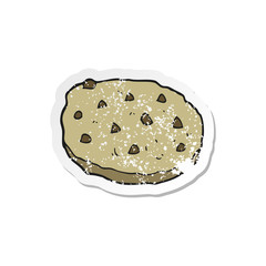 retro distressed sticker of a cartoon cookie