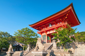 Kiyomizu Dera temple in Kyoto , Japan.