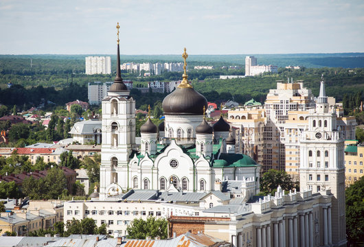 Voronezh central cathedral from a height