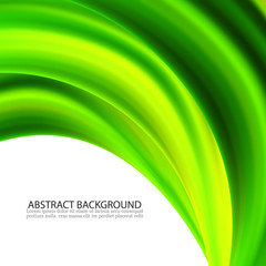 Abstract vector green wavy lines. Colorful vector green wave background. For brochure, website design