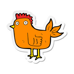 sticker of a cartoon hen