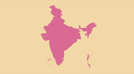 Abstract flat colorful India map.