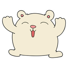 quirky hand drawn cartoon funny polar bear
