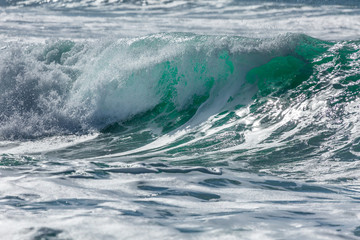 Turquoise Wave breaking on the North Cornwall Coastline