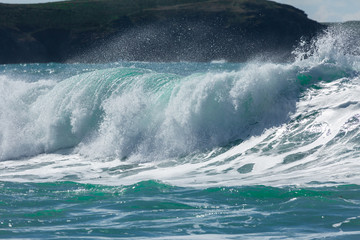 Waves Breaking at Fistral Beach, Newquay, North Cornwall