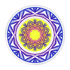 Beautiful Ornament. Floral Mandala Pattern. Vector Illustration. Isolated. Tribal Ethnic Ornament With Mandala. Home Decor Vector Illustration