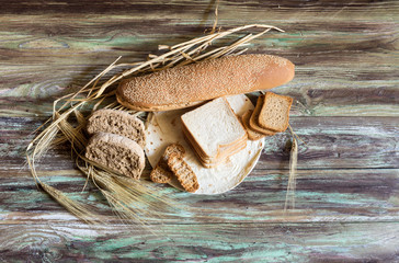 Various bakery products close-up