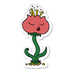 sticker of a cute cartoon flower