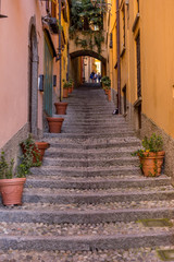 Fototapeta na wymiar Italy, Bellagio, Lake Como, a stone stairway