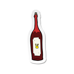 sticker of a cartoon wine bottle