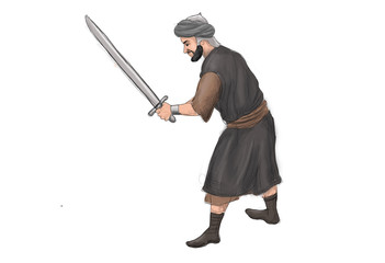 Obraz premium Middle eastern man in traditional clothes