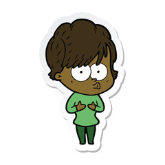 sticker of a cartoon woman