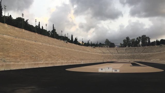 Old stadium Kallimarmaro used for the first modern Olympic Games in Athens Greece