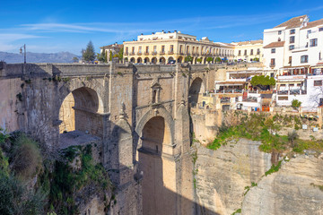 Fototapeta na wymiar New bridge of Ronda (Puente Nuevo), Spain over the Tajo Gorge