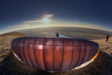 Obraz premium Paraglider flying.