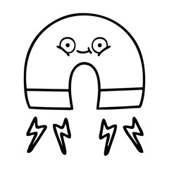 line drawing cartoon magnet