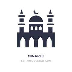 minaret icon on white background. Simple element illustration from Buildings concept.
