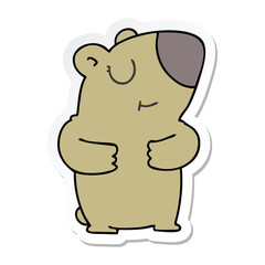 sticker of a quirky hand drawn cartoon bear