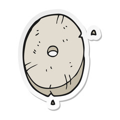 sticker of a cartoon stone number zero