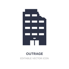 outrage icon on white background. Simple element illustration from Buildings concept.