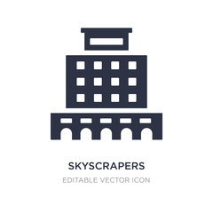 skyscrapers icon on white background. Simple element illustration from Buildings concept.