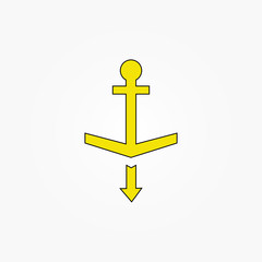 Vector Cartoon Color Illustration - Golden Marine Boat Anchor