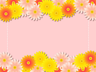 ピンクのオステオスペルマムのイラスト背景