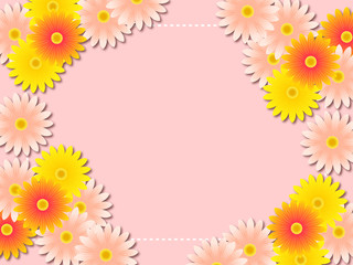 ピンクのオステオスペルマムのイラスト背景