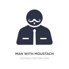 man with moustach icon on white background. Simple element illustration from Business concept.