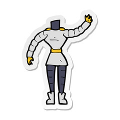 sticker of a cartoon female robot body