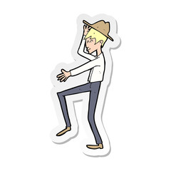 sticker of a cartoon fashionable man
