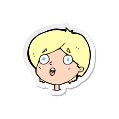 sticker of a cartoon amazed expression