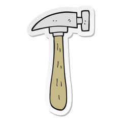 sticker of a cartoon hammer