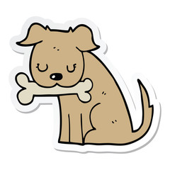 sticker of a cartoon dog