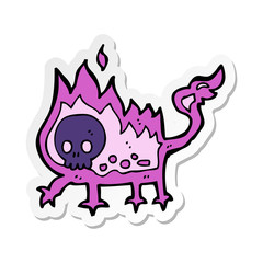 sticker of a cartoon little imp