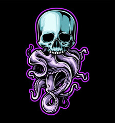 skull octopus vector