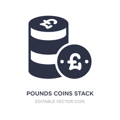 pounds coins stack icon on white background. Simple element illustration from Business concept.