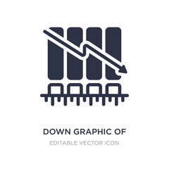 down graphic of business stats icon on white background. Simple element illustration from Business concept.
