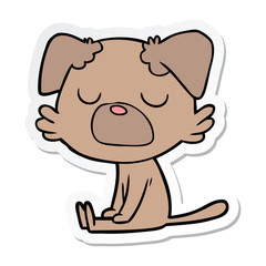 sticker of a cartoon dog