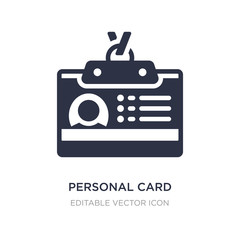 personal card of contact data icon on white background. Simple element illustration from Business concept.