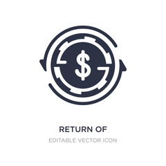 return of investment icon on white background. Simple element illustration from Business concept.