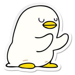 sticker of a quirky hand drawn cartoon duckling