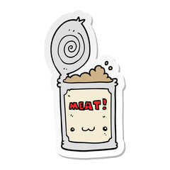 sticker of a cartoon canned food