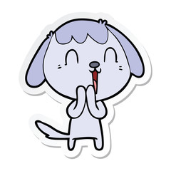 sticker of a cute cartoon dog