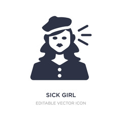 sick girl icon on white background. Simple element illustration from Dentist concept.