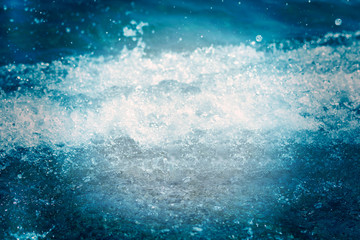 Soft sea wave. Blue water background